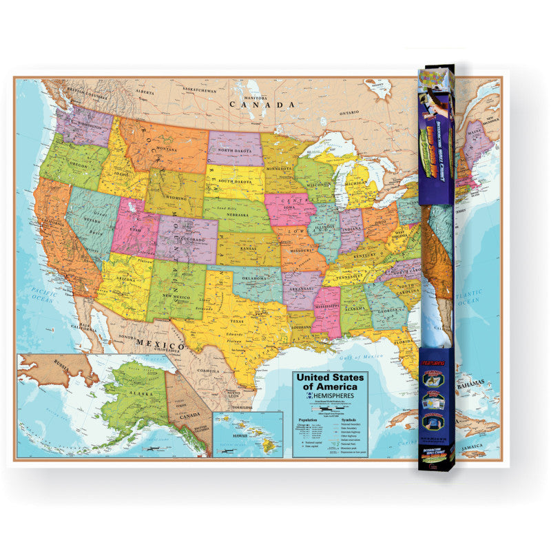 HEMISPHERES - United States Wall Chart with Interactive App