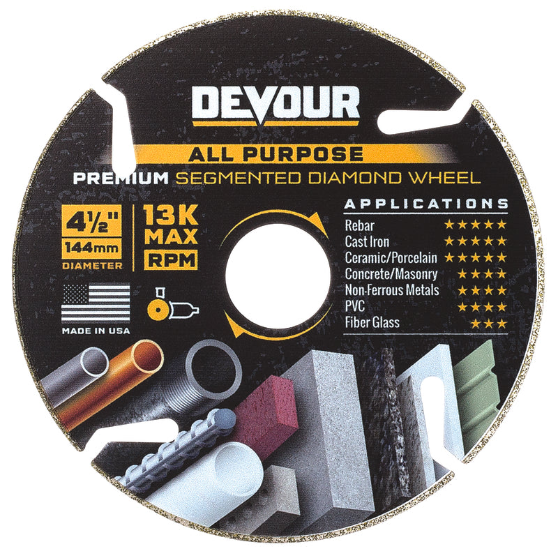 NUTEK - NuTek DEVOUR 4-1/2 in. D Diamond Segmented Cutting Wheel