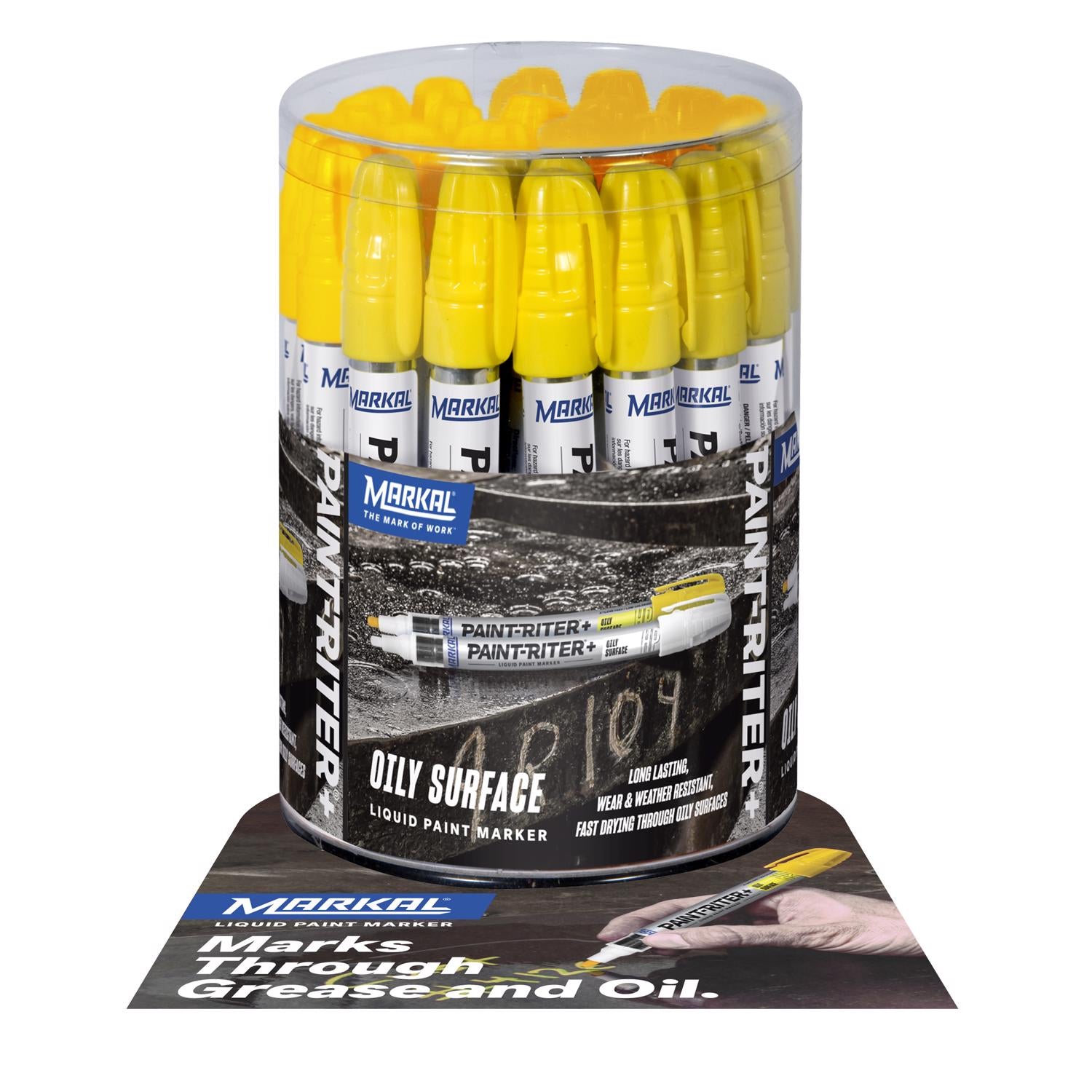 Markal Paint-Riter Yellow Bullet and Chisel Tip Liquid Paint Marker 1 each - Case of 36