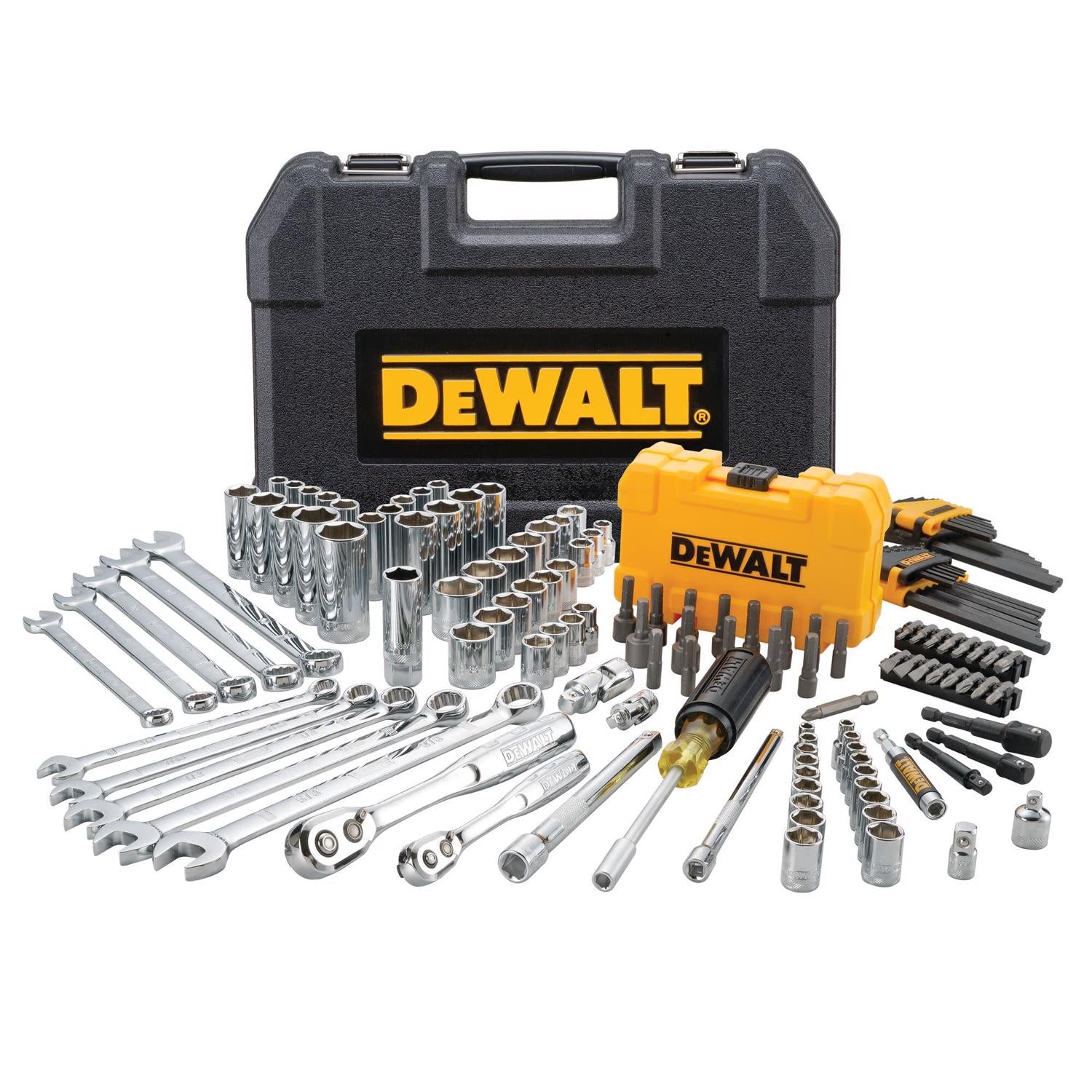DeWalt 1/4 and 3/8 in. drive Metric/SAE Mechanic's Tool Set 142 pc