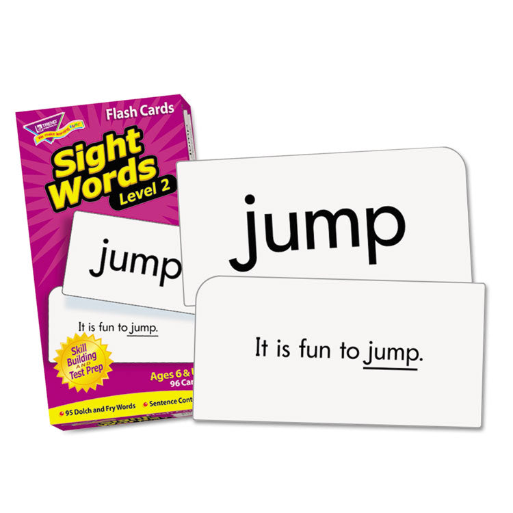 TREND - Skill Drill Flash Cards, Sight Words Set 2, 3 x 6, Black and White, 97/Set