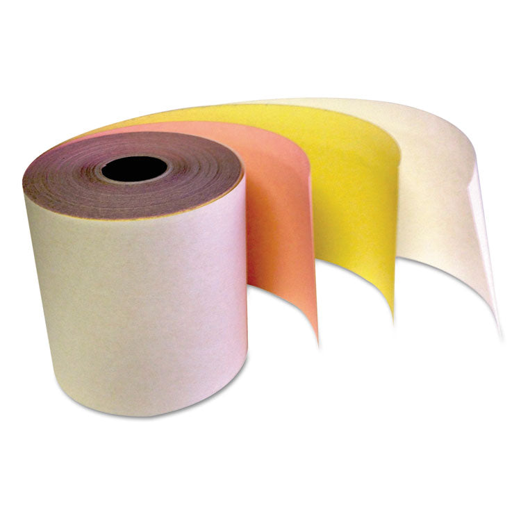 IMPRESO - Carbonless Receipt Rolls, 3" x 67 ft, White/Canary/Pink, 5/Pack