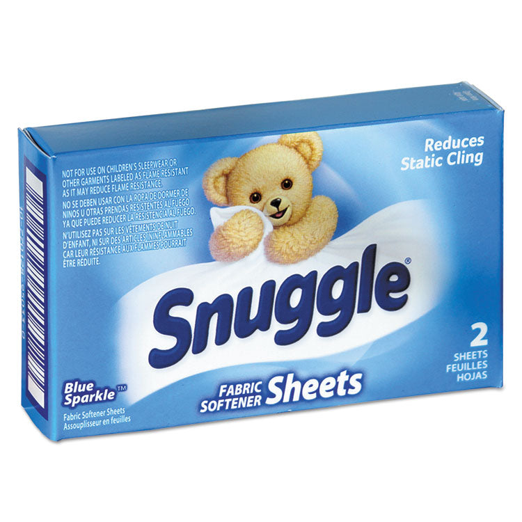 Snuggle - Vend-Design Fabric Softener Sheets, Blue Sparkle, 2 Sheets/Box, 100 Boxes/Carton
