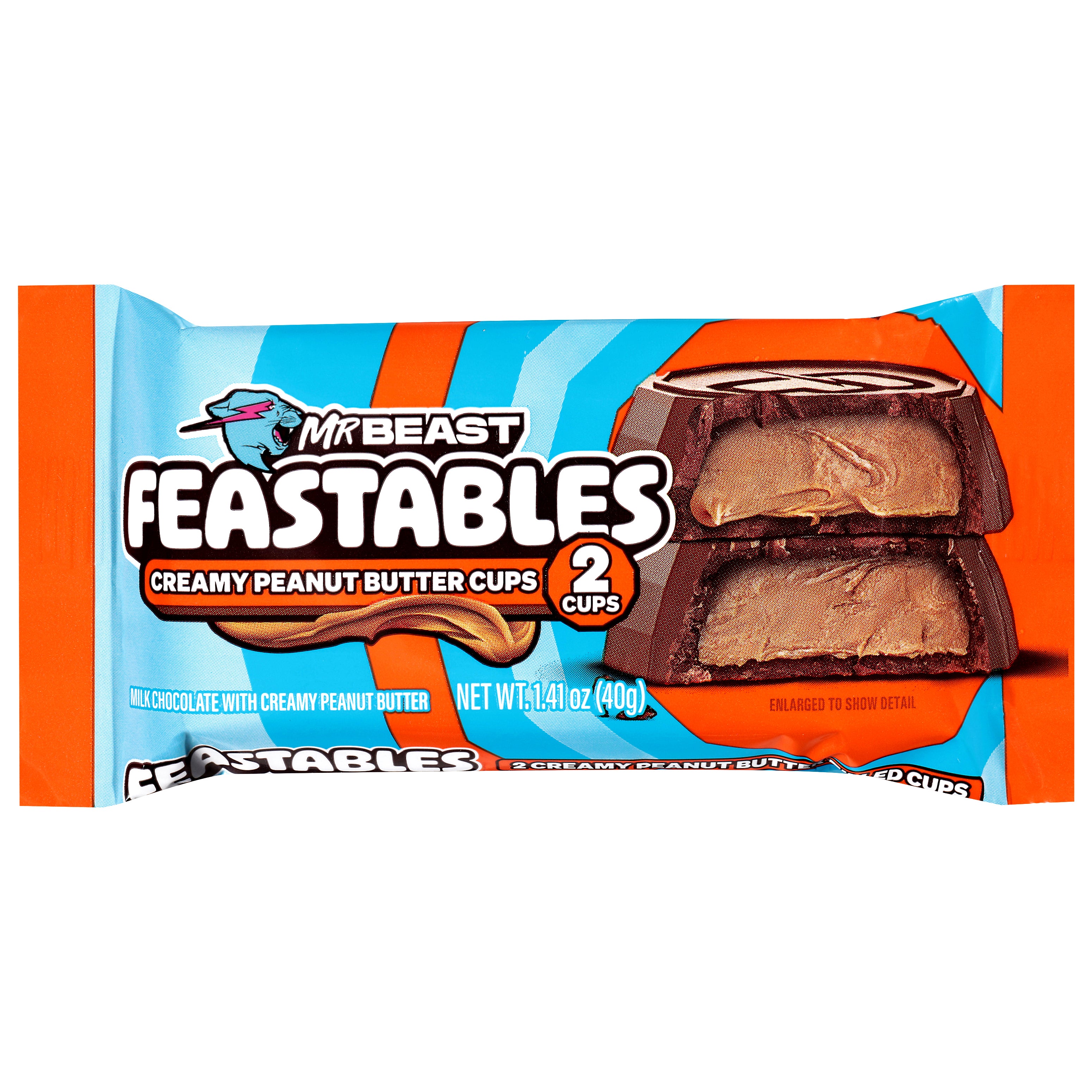 Feastables Creamy Peanut Butter Cups 2 Cups - Case of 24