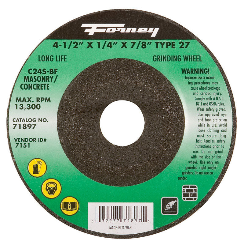 FORNEY - Forney 4-1/2 in. D X 7/8 in. in. Masonry Grinding Wheel