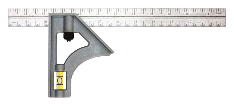 JOHNSON - Johnson Structo-Cast 12 in. L X 4-7/8 in. H Steel Combination Square