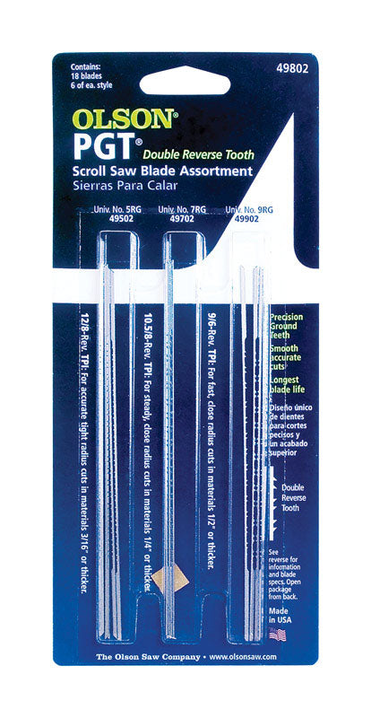 OLSON - Olson PGT 5 in. Carbon Steel Scroll Saw Blade 2 TPI 18 pk