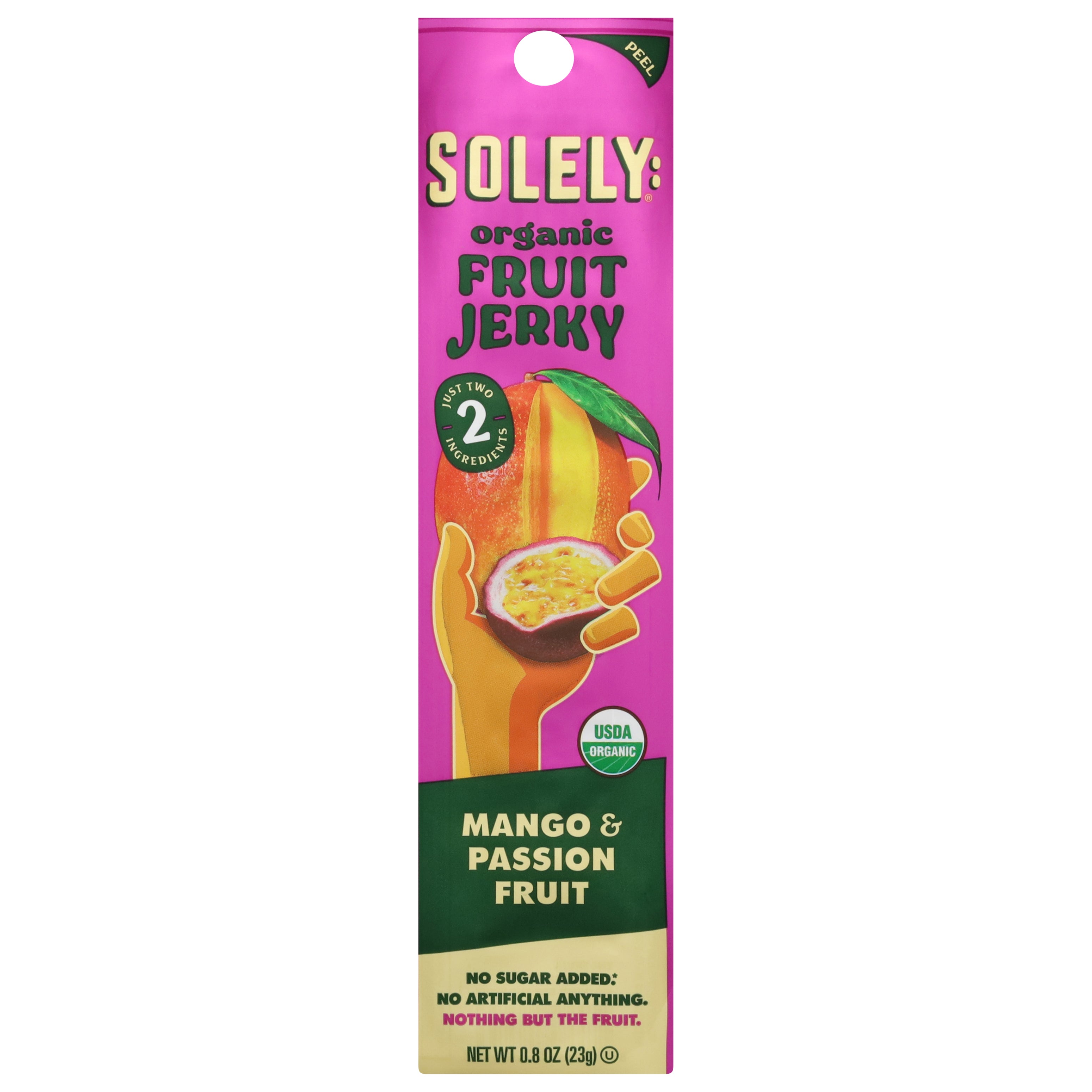 Solely Organic Mango & Passion Fruit Fruit Jerky 0.8 oz - Case of 12