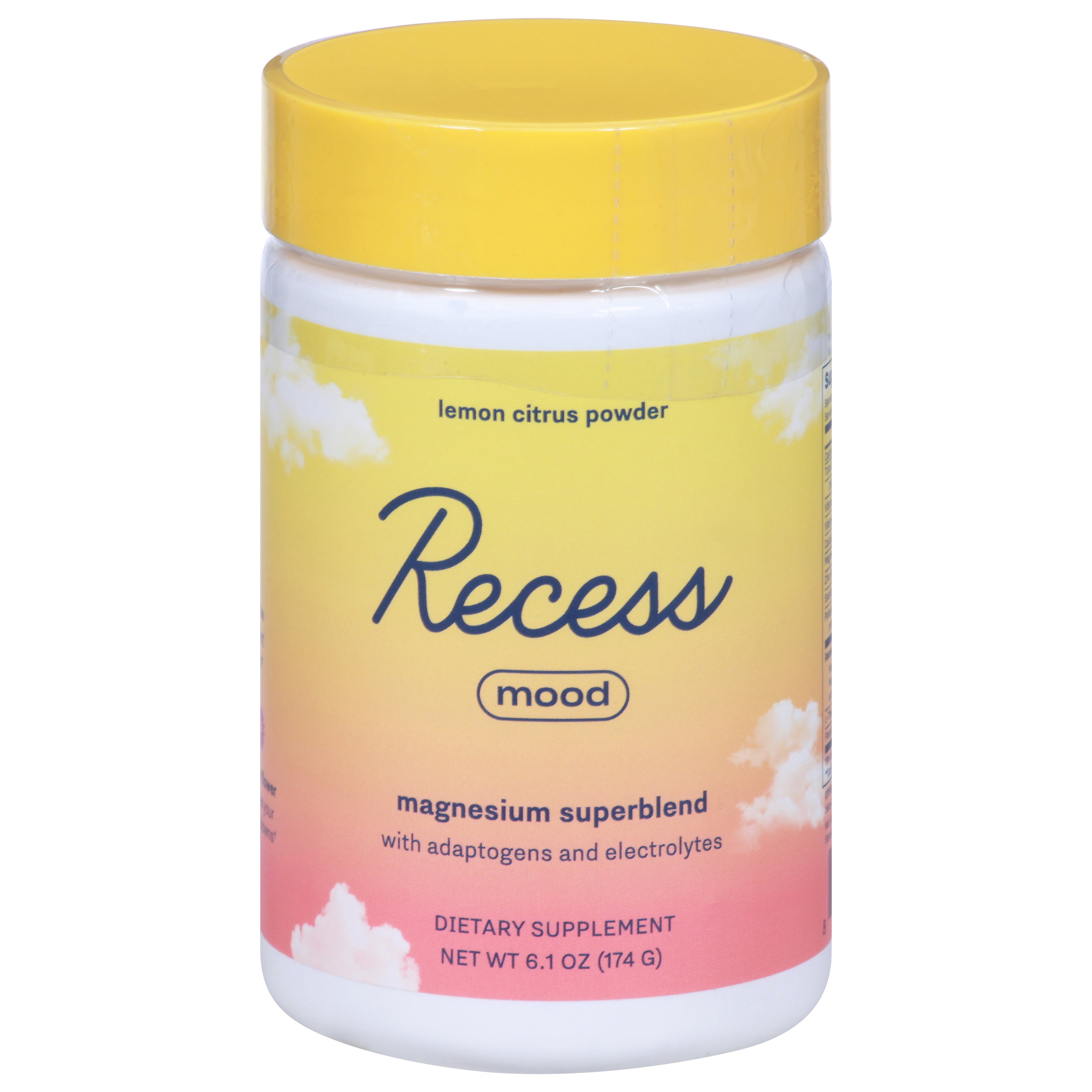 Recess Mood Lemon Citrus Magnesium Superblend Powder 6.1 oz - Case of 1
