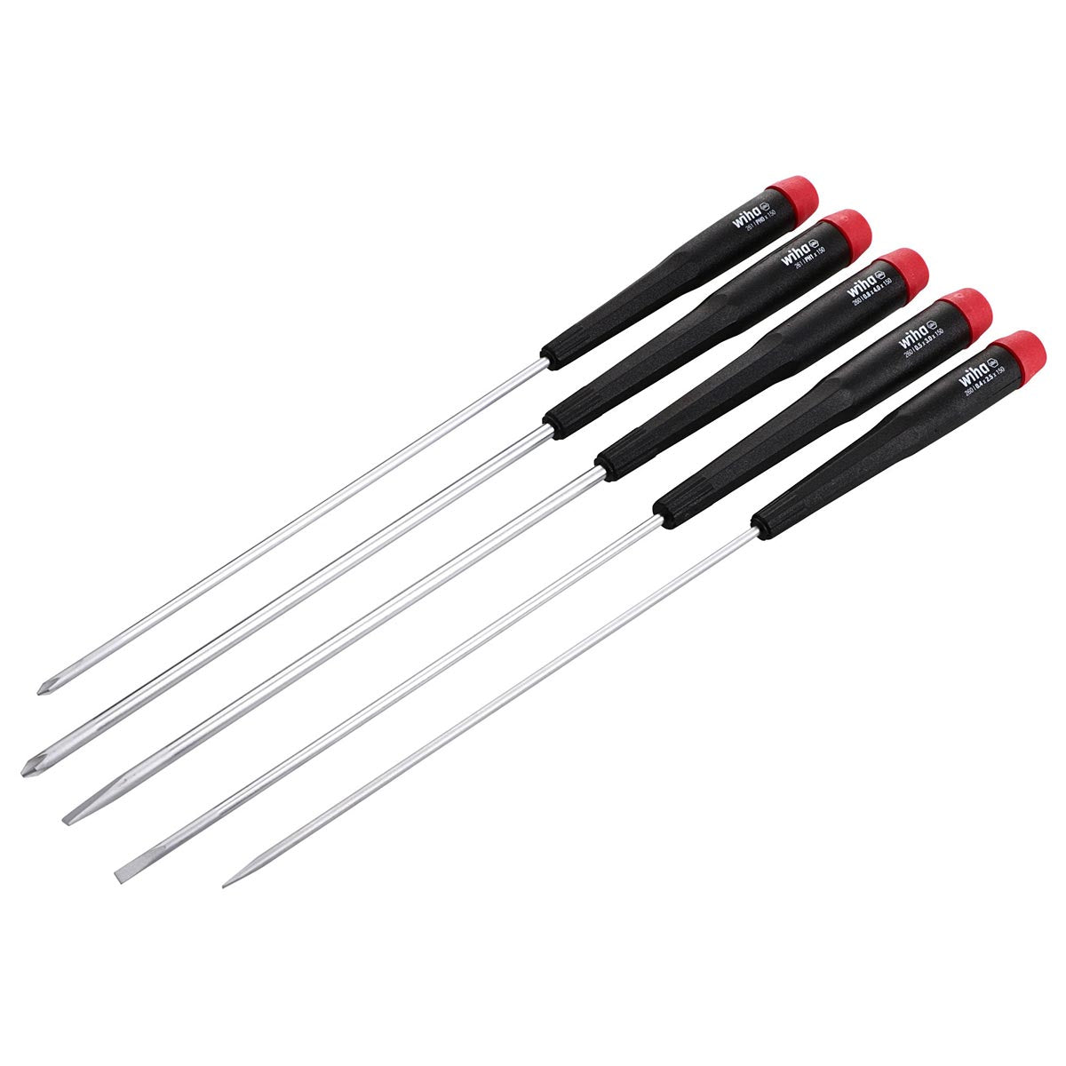 Wiha Precision Long Slotted/Phillips Screwdrivers (5 Piece Set)
