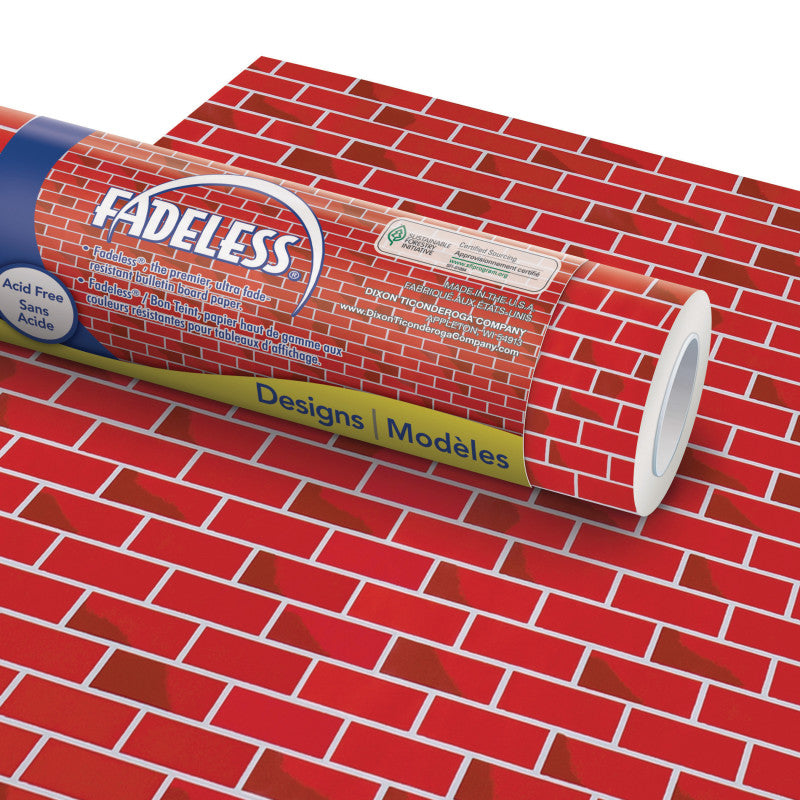 FADELESS - Bulletin Board Art Paper, Tu-Tone™ Brick, 48" x 12', 4 Rolls