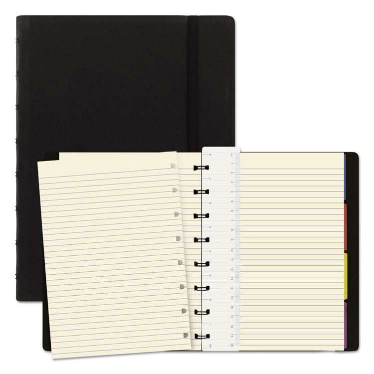 Filofax - Notebook, 1-Subject, Medium/College Rule, Black Cover, (112) 8.25 x 5.81 Sheets