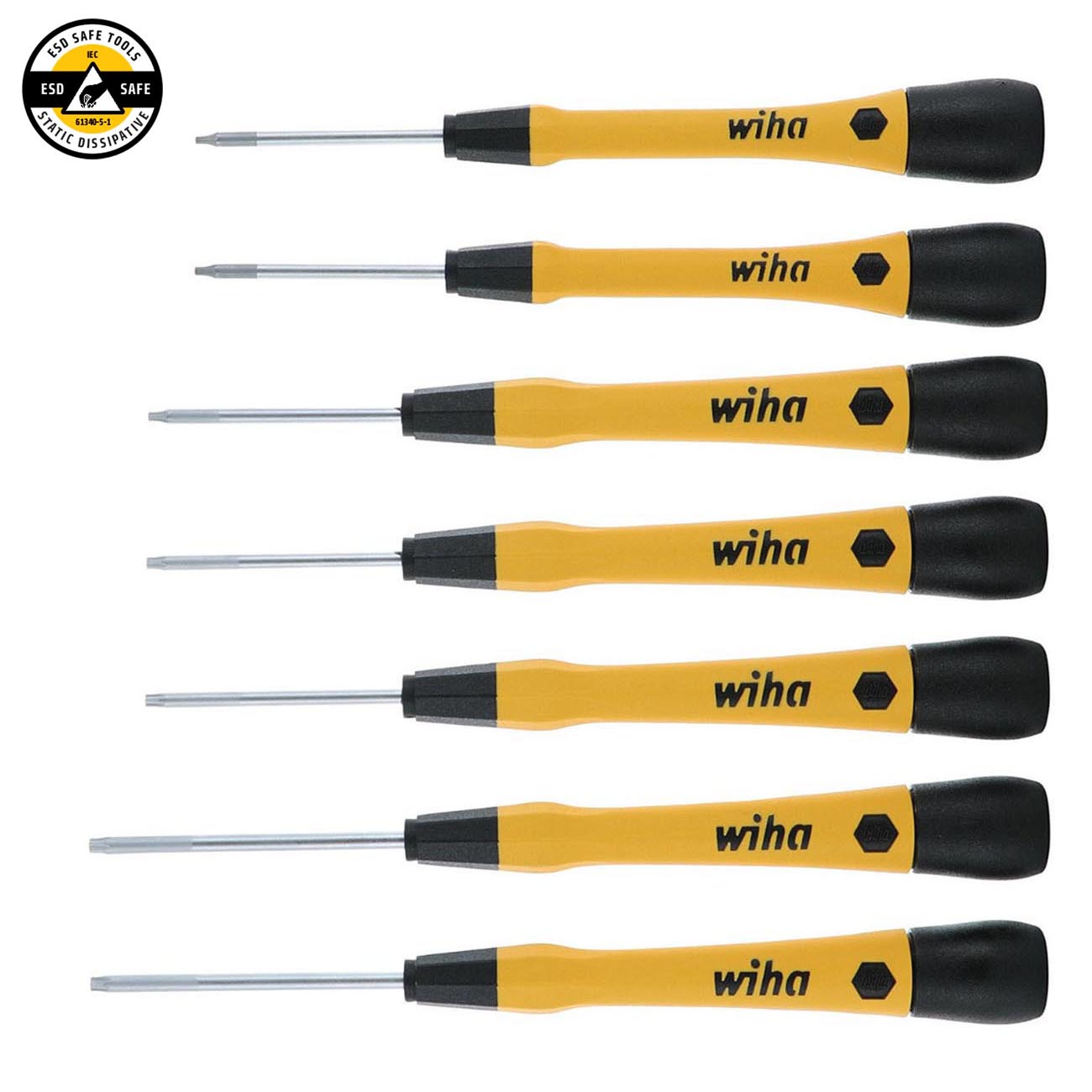 Wiha ESD Safe PicoFinish Precision Torx Screwdriver Set - 7 Piece Set