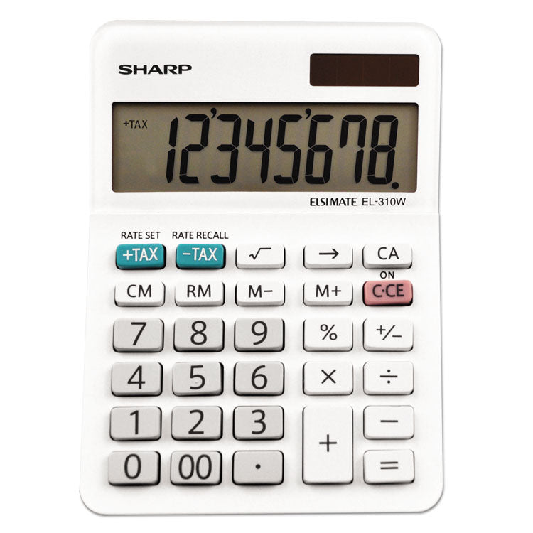 Sharp - EL-310WB Mini Desktop Calculator, 8-Digit LCD