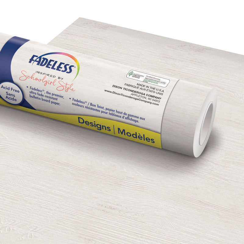 FADELESS - Schoolgirl Style™ Bulletin Board Paper, 48" x 50' Roll, Southern Belle Shiplap