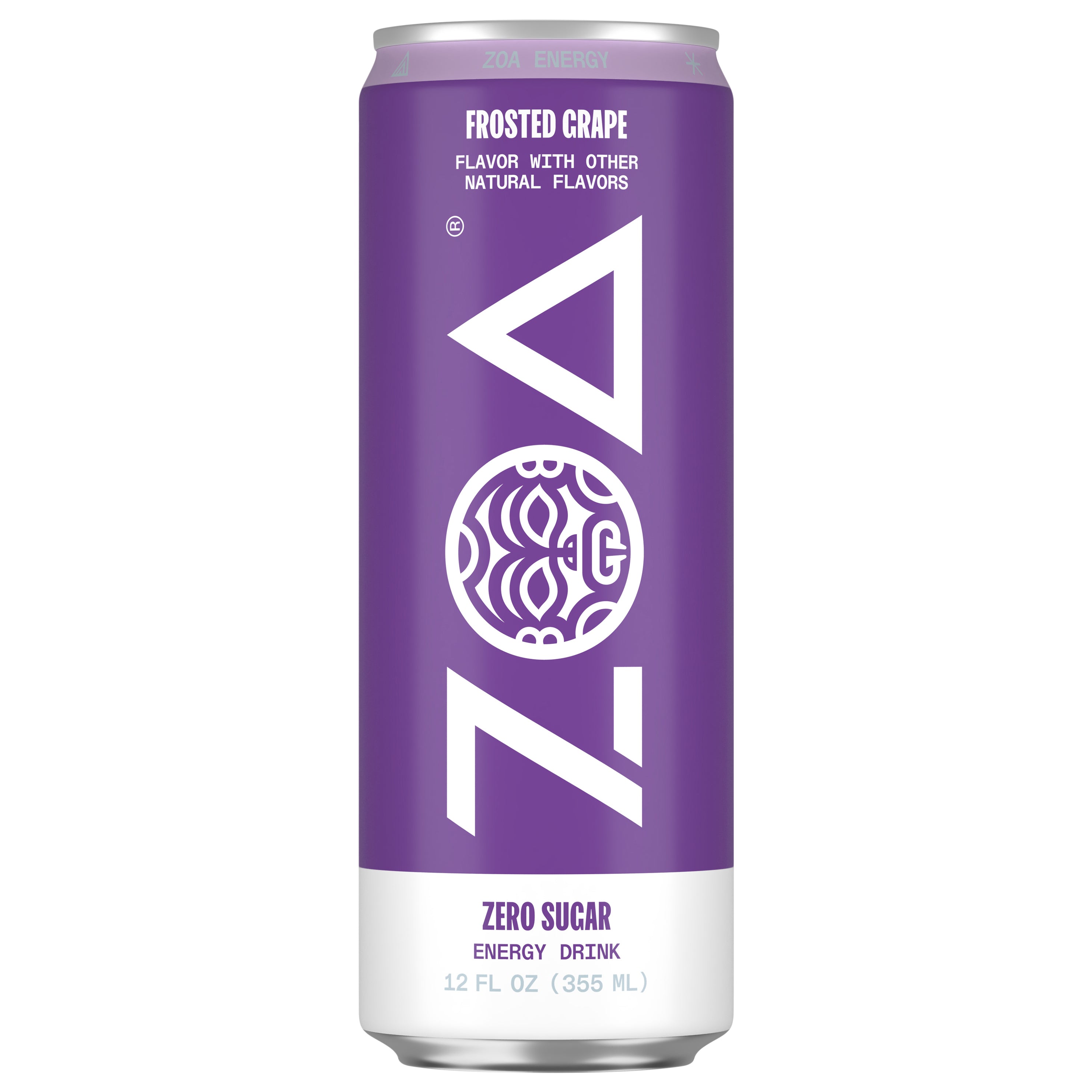 Zoa Zero Sugar Frosted Grape Energy Drink 12 fl oz - Case of 12