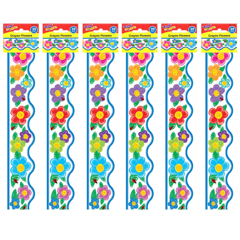 TREND - Crayon Flowers Terrific Trimmers®, 39 Feet Per Pack, 6 Packs