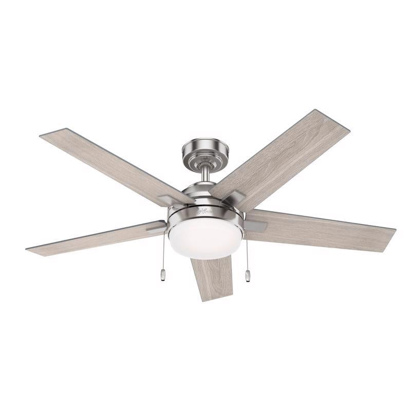 HUNTER - Hunter Bartlett 44 in. Brushed Nickel Gray Indoor Ceiling Fan
