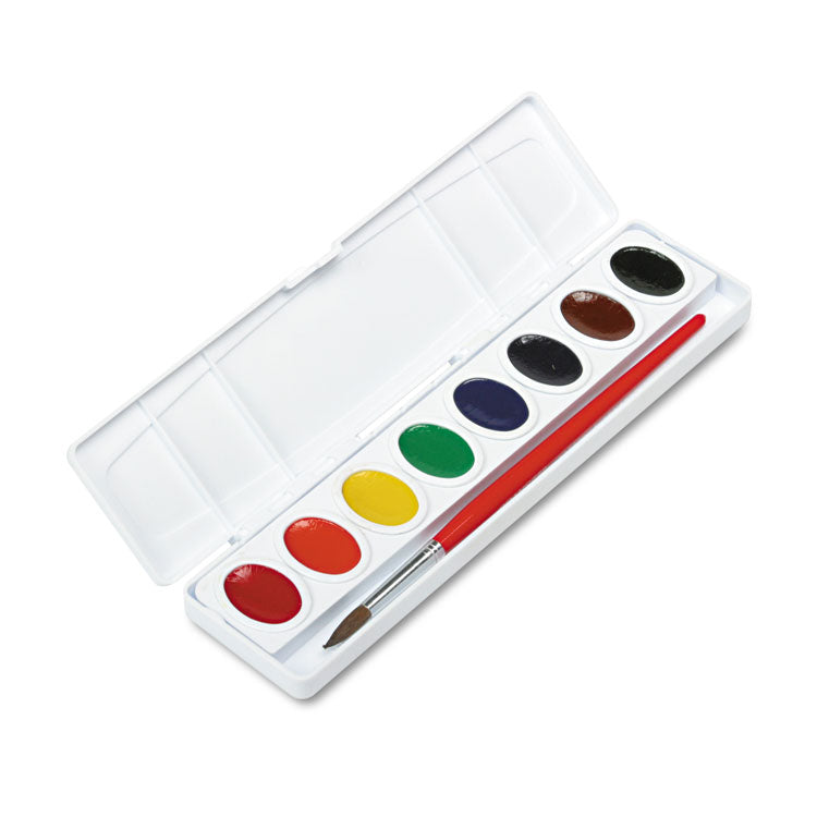 Prang - Professional Watercolors, 8 Assorted Colors, Oval Pan Palette Tray