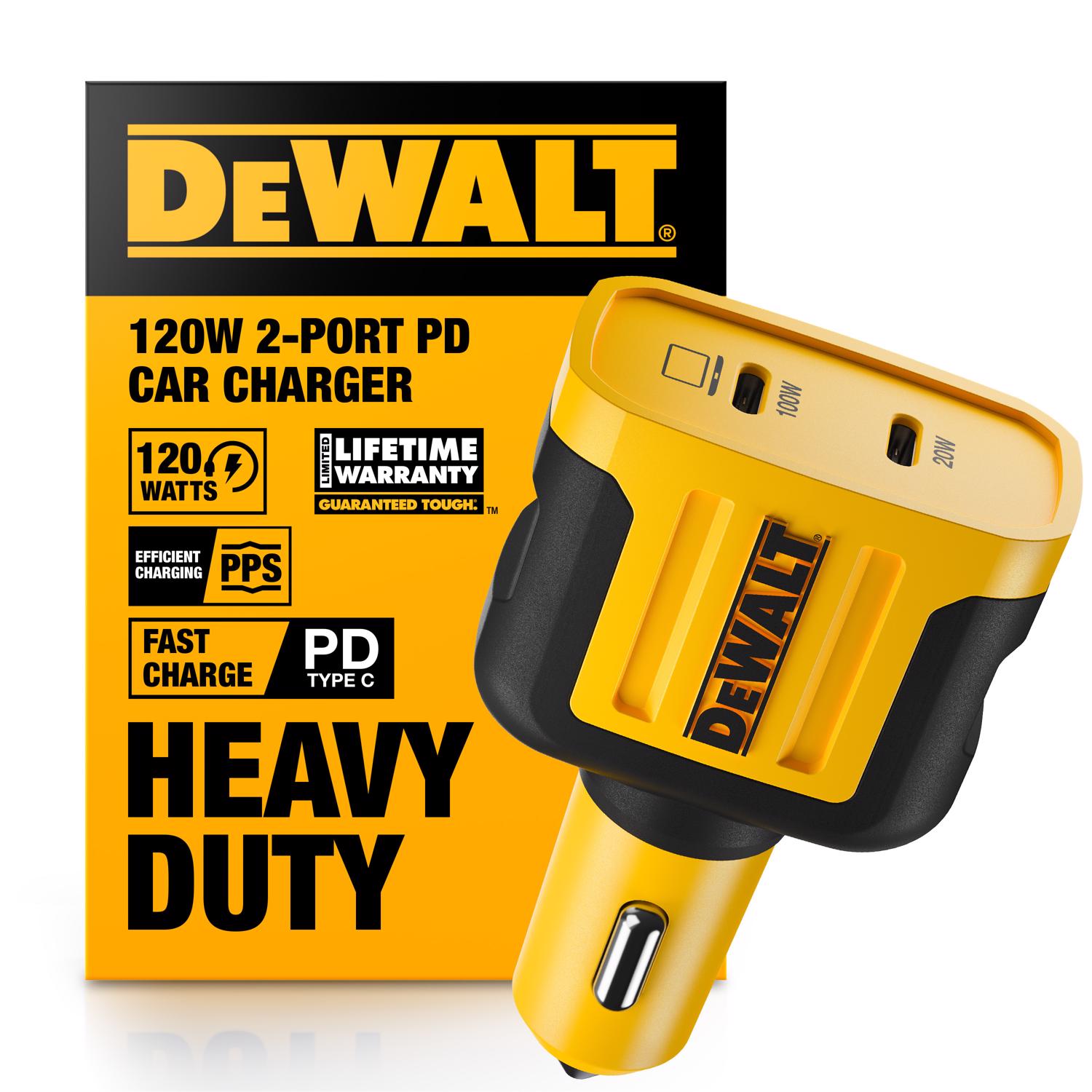 DeWalt 2 Port USB C Car Charger 1 pk