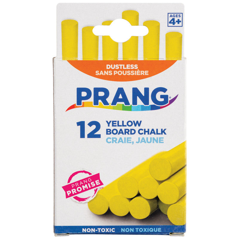 Hygieia® Dustless Board Chalk, Yellow, 12 Pieces