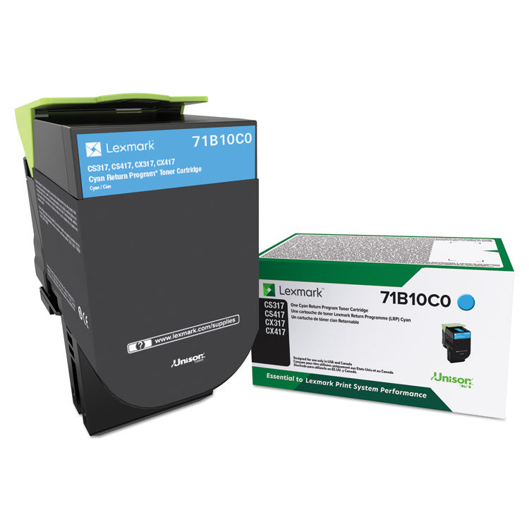 Lexmark - 71B10C0 Unison Toner, 2,300 Page-Yield, Cyan