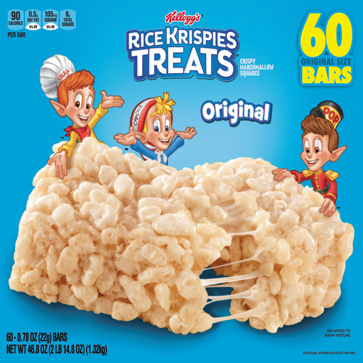 Kellogg's - Rice Krispies Treats, Original Marshmallow, 0.78 oz Pack, 60/Carton