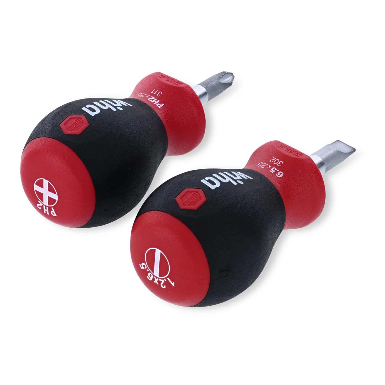 Wiha SoftFinish Stubby Slotted and Phillips Screwdriver Set (2 Piece Set)