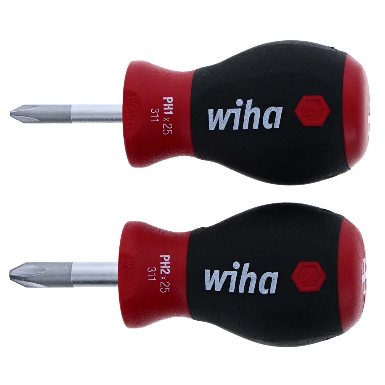 Wiha SoftFinish Stubby Phillips Screwdriver Set (2 Piece Set)