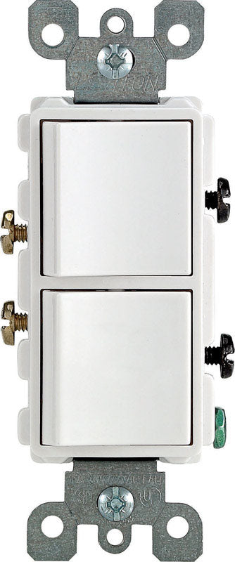 DECORA - Leviton Decora 15 amps Single Pole Combination AC Quiet Switch White 1 pk