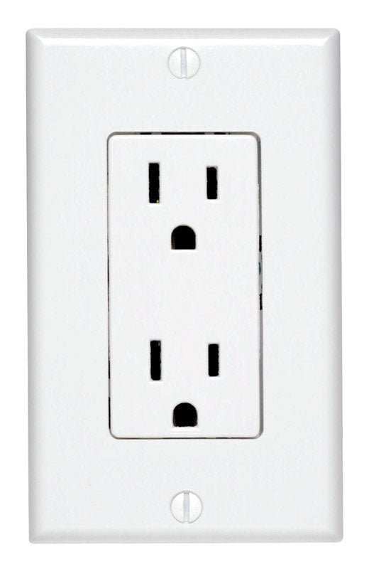 DECORA - Leviton Decora 15 amps 125 V White Outlet 5-15R 1 pk