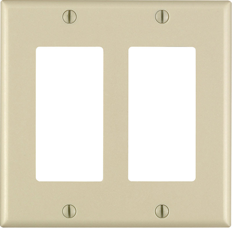 DECORA - Leviton Decora Ivory 2 gang Thermoset Plastic Decorator Wall Plate 1 pk