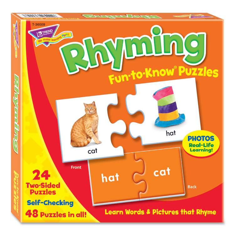 TREND - Fun to Know Puzzles, Ages 3 and Up, (24) 2-Sided Puzzles
