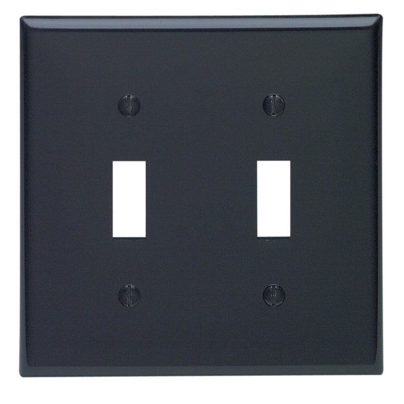 LEVITON MFG CO - Leviton Black 2 gang Nylon Toggle Wall Plate 1 pk