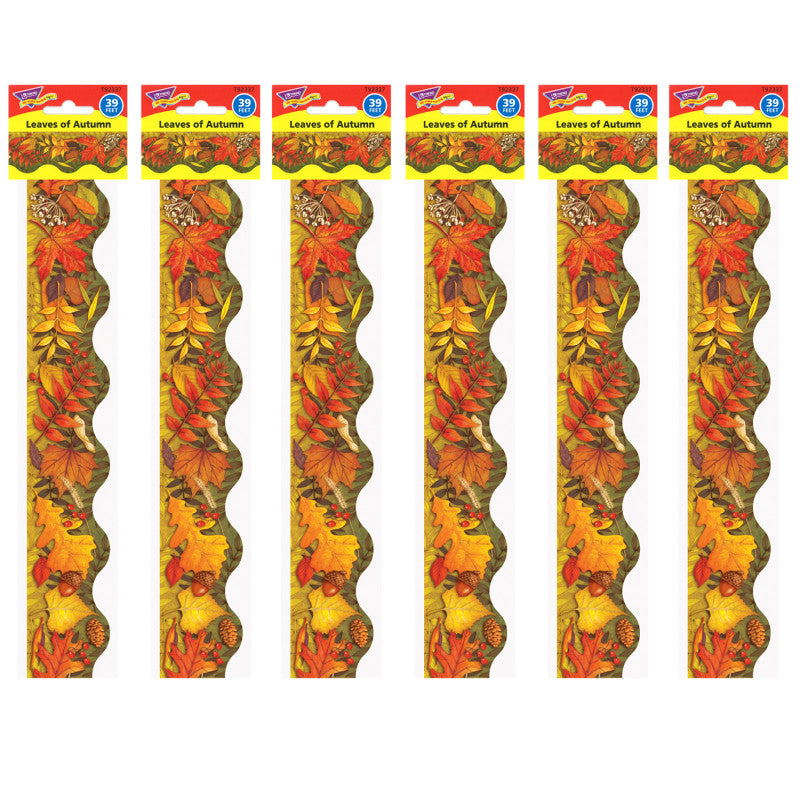 TREND - Leaves of Autumn Terrific Trimmers®, 39 Feet Per Pack, 6 Packs