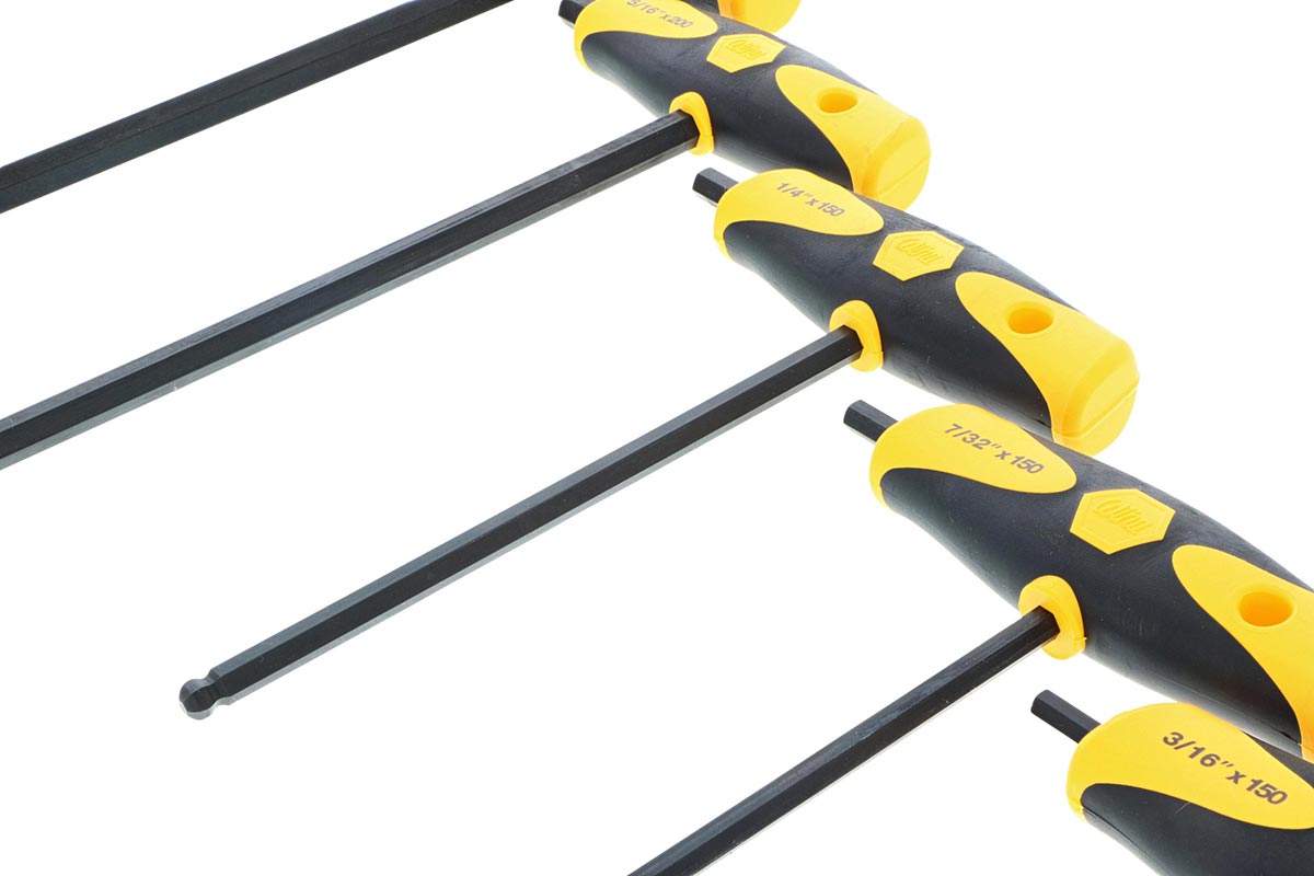 Wiha Soft Grip Dual Drive Ball End SAE Hex T-Handle Inch Black Finish (11 Piece Set)