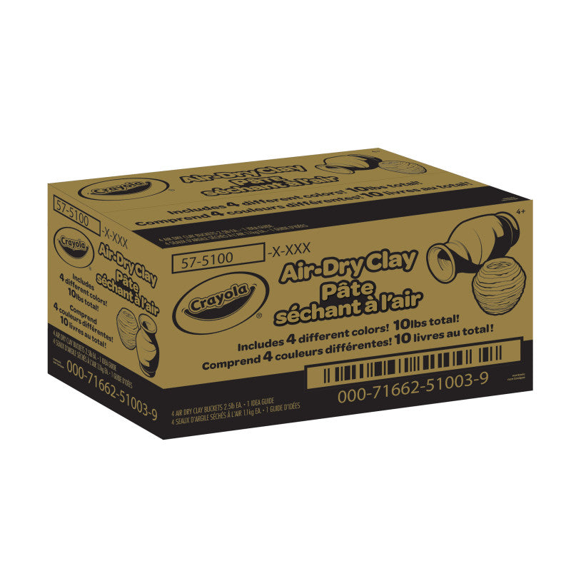 Air Dry Clay, 2.5lb Buckets, Assorted, Pack of 4