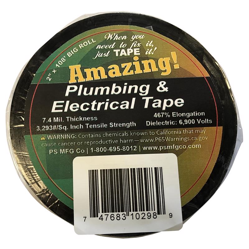 AMAZING - Amazing 2 in. W X 108 ft. L Black Plastic Plumbing & Electrical Tape