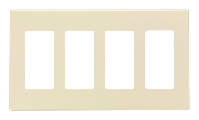 LEVITON - Leviton Almond 4 gang Polycarbonate Decorator Screwless Wall Plate 1 pk