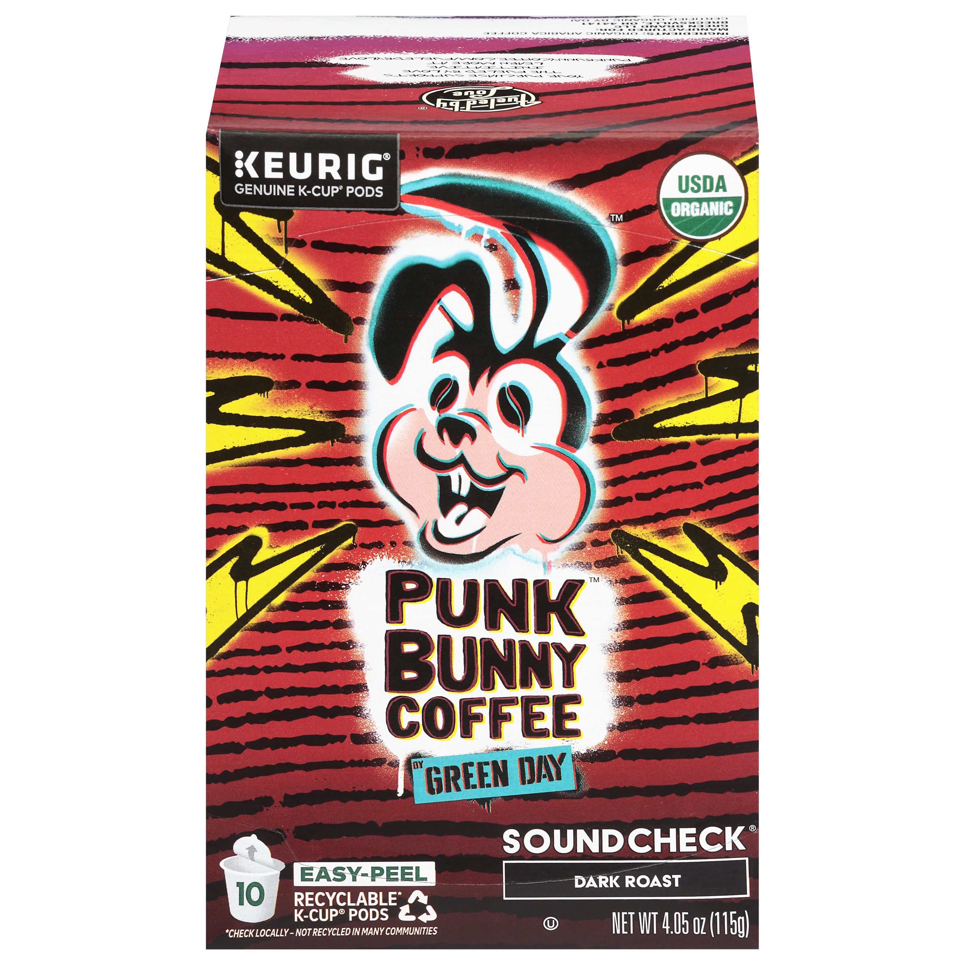 Punk Bunny Coffee Dark Roast Soundcheck Coffee 10 K-Cup Pods - Case of 6