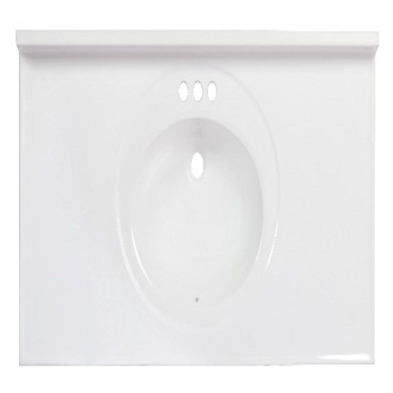 ARSTAR - Arstar Standard Cultured Marble Bathroom Sink 49 in. W X 22 in. D White
