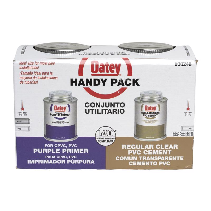 OATEY - Oatey Handy Pack Clear/Purple Primer and Cement For PVC 8 oz