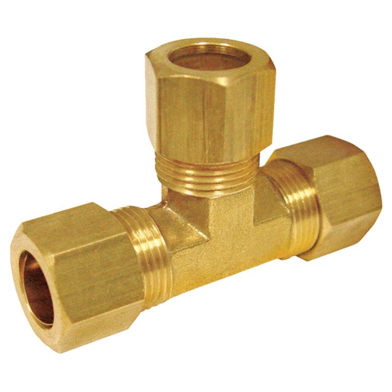 0 - 5/16 in. Compression X 5/16 in. D Compression Brass Tee - Case of 5