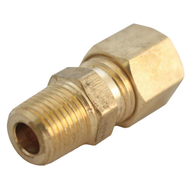 0 - 3/8 in. Compression X 3/4 in. D MPT Brass Connector - Case of 5
