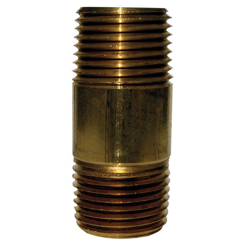0 - 1/4 in. MPT X 1/4 in. D MPT Red Brass Nipple 3-1/2 in. L - Case of 5