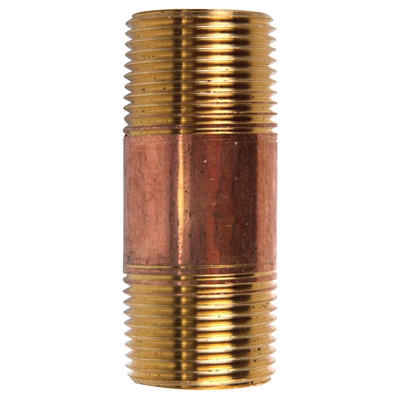0 - 3/4 in. MPT X 3/4 in. D MPT Red Brass Nipple 2-1/2 in. L - Case of 5