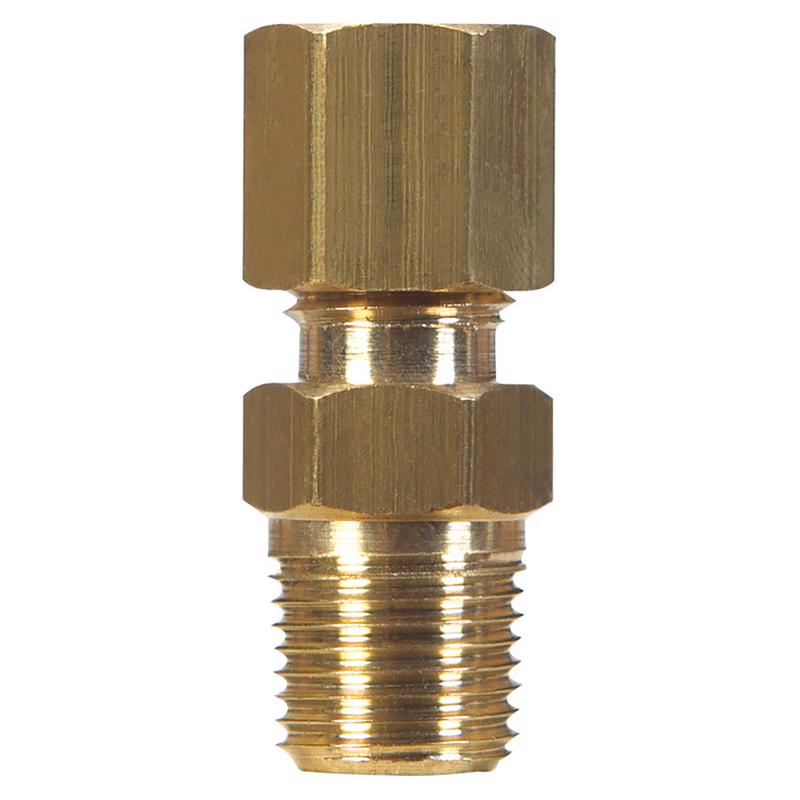 0 - 1/4 in. Compression X 1/8 in. D MPT Brass Connector - Case of 5
