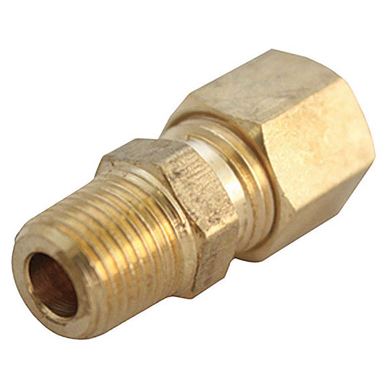 0 - 1/4 in. Compression X 1/2 in. D MPT Brass Connector - Case of 5