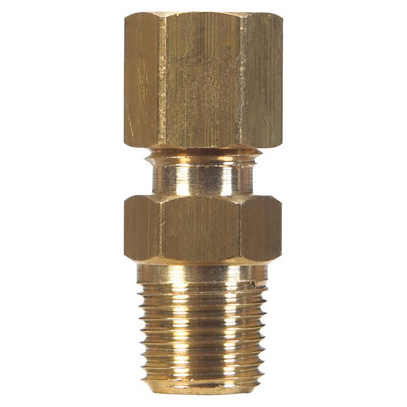 0 - 3/8 in. Compression X 1/4 in. D Male Brass Connector - Case of 5