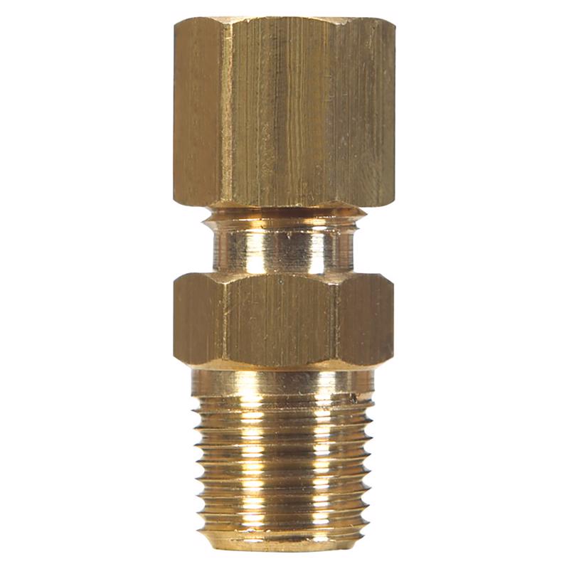 0 - 3/8 in. Compression X 3/8 in. D Male Brass Connector - Case of 5